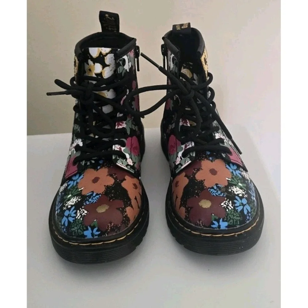 Dr. Martens Youth 1460 J Floral Mash Up Lace Up Boots US 1